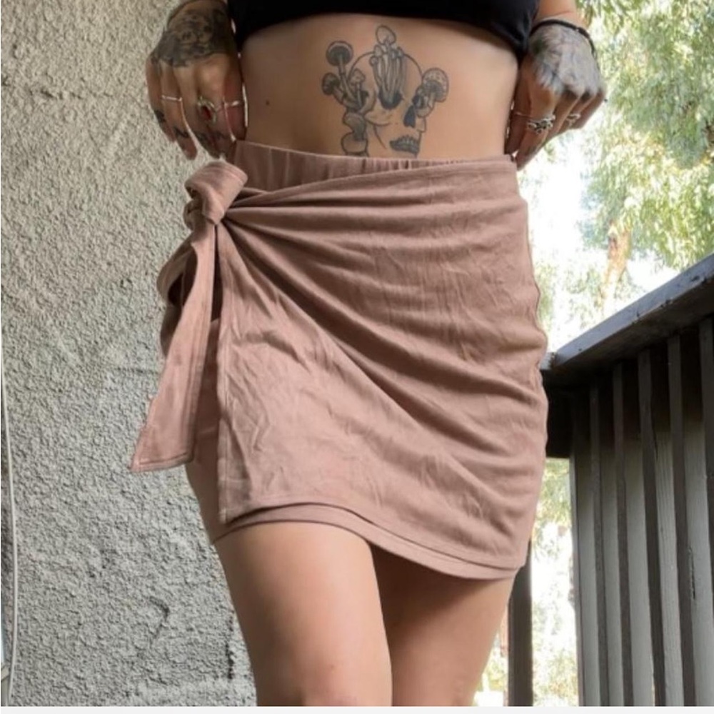 Stylish Tan Wrap Skirt